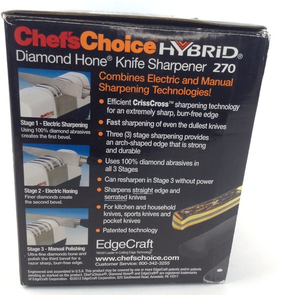 Chefs Choice Hybrid 270 Diamond Hone Knife Sharpener 3 Stage Electric - Picture 12 of 16